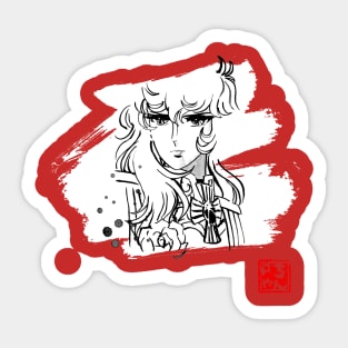 lady oscar white Sticker